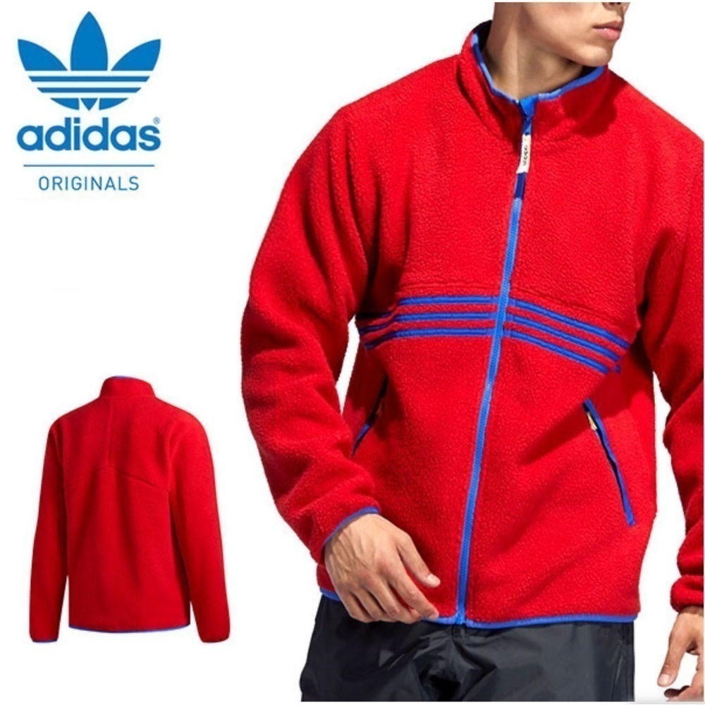 Adidas Originals Red Sherpa Fleece‎ Zip Jacket M